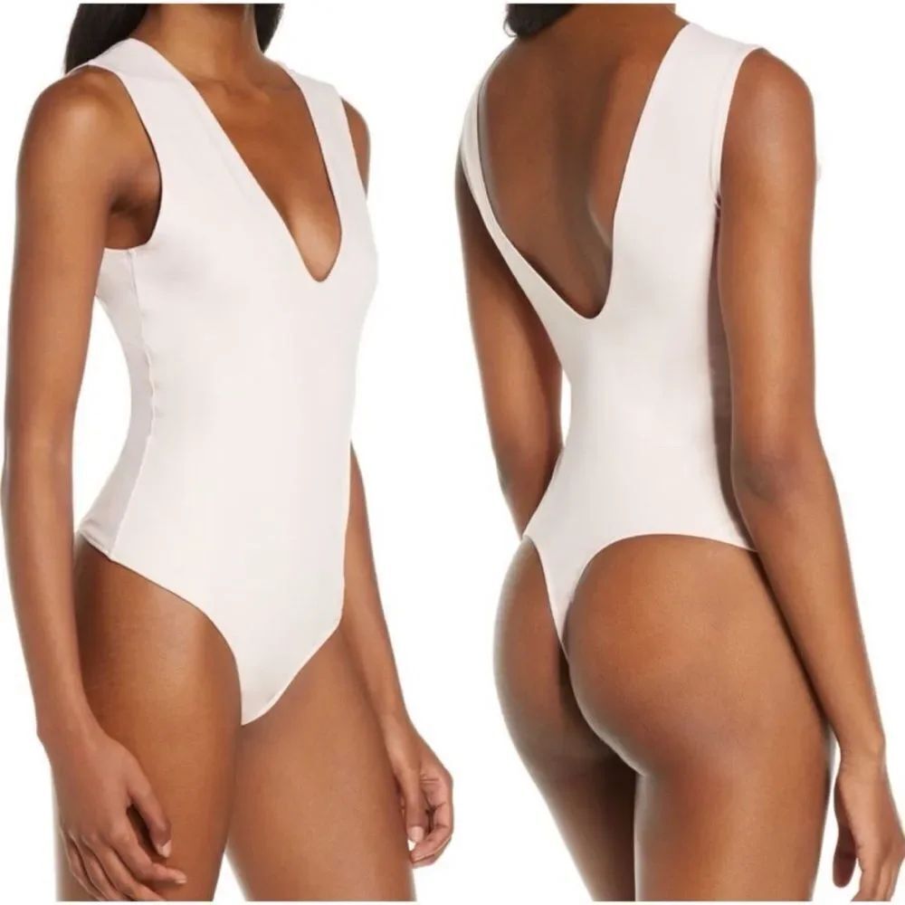 Free People Intimately FP Keep It Sleek Bodysuit in White Size M